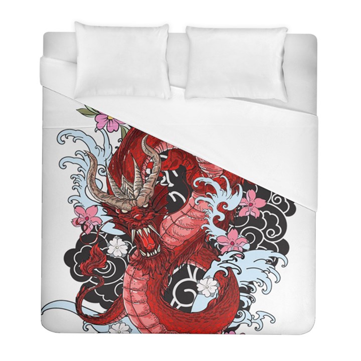 Drawing Red Dragon Legendary Duvet Cover (Full/ Double Size)