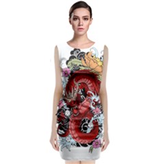 Drawing Red Dragon Legendary Classic Sleeveless Midi Dress by Jancukart