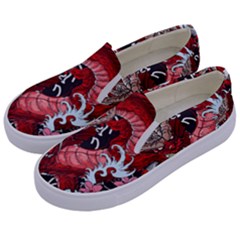 Drawing Red Dragon Legendary Kids  Canvas Slip Ons by Jancukart