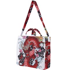 Drawing Red Dragon Legendary Square Shoulder Tote Bag