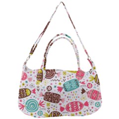 Candy Background Cartoon Removal Strap Handbag by Jancukart