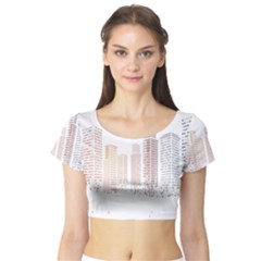 Buildings, Building City Building Condominium Skyscraper Short Sleeve Crop Top