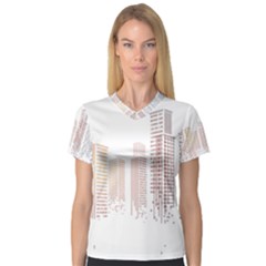 Buildings, Building City Building Condominium Skyscraper V-neck Sport Mesh Tee