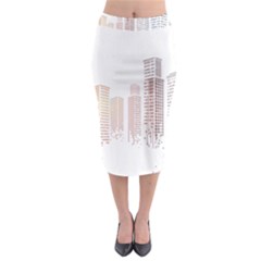 Buildings, Building City Building Condominium Skyscraper Midi Pencil Skirt