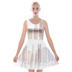 Buildings, Building City Building Condominium Skyscraper Velvet Skater Dress by Jancukart