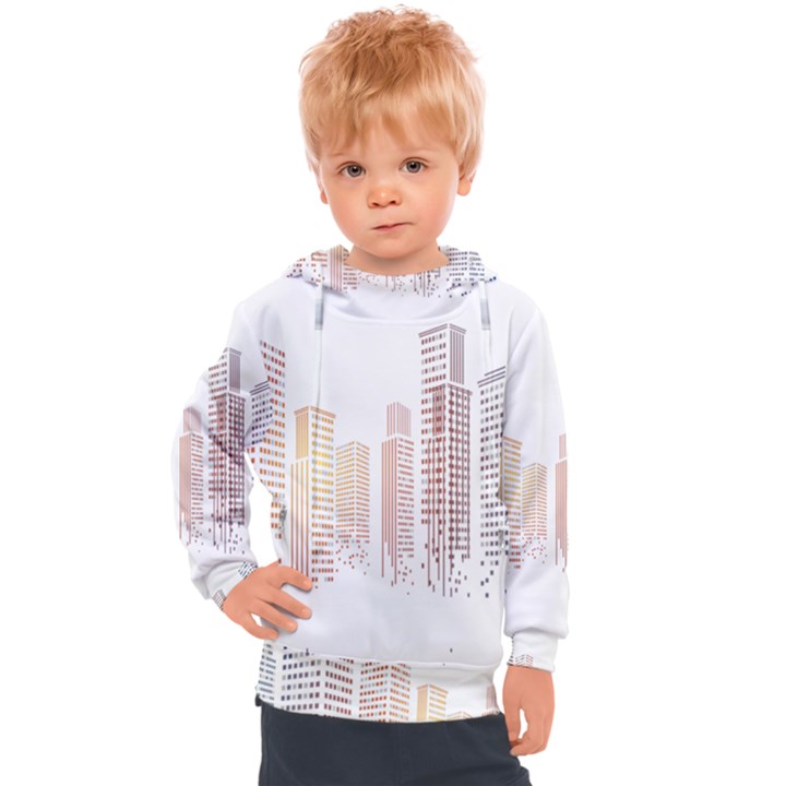 Buildings, Building City Building Condominium Skyscraper Kids  Hooded Pullover