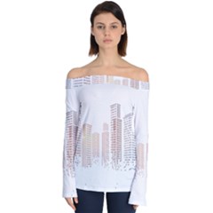 Buildings, Building City Building Condominium Skyscraper Off Shoulder Long Sleeve Top by Jancukart