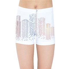 Buildings, Building City Building Condominium Skyscraper Kids  Sports Shorts by Jancukart