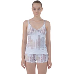 Buildings, Building City Building Condominium Skyscraper Tie Front Two Piece Tankini by Jancukart