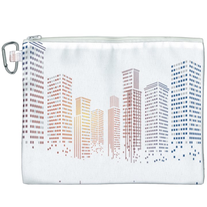 Buildings, Building City Building Condominium Skyscraper Canvas Cosmetic Bag (XXXL)