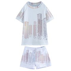 Buildings, Building City Building Condominium Skyscraper Kids  Swim Tee And Shorts Set by Jancukart