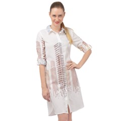 Buildings, Building City Building Condominium Skyscraper Long Sleeve Mini Shirt Dress