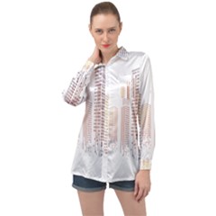 Buildings, Building City Building Condominium Skyscraper Long Sleeve Satin Shirt