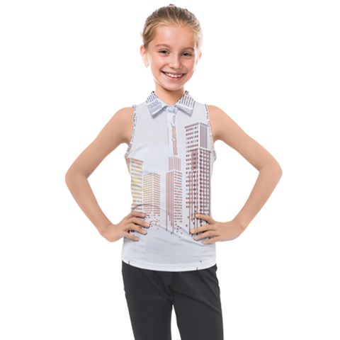 Buildings, Building City Building Condominium Skyscraper Kids  Sleeveless Polo Tee by Jancukart