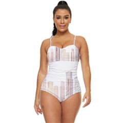 Buildings, Building City Building Condominium Skyscraper Retro Full Coverage Swimsuit