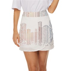 Buildings, Building City Building Condominium Skyscraper Mini Front Wrap Skirt