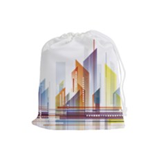 Building Artwork City Building Drawstring Pouch (large)