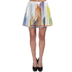 Building Artwork City Building Skater Skirt