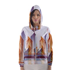 Building Artwork City Building Women s Hooded Windbreaker