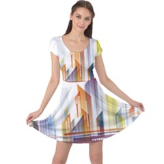 Building Artwork City Building Cap Sleeve Dress