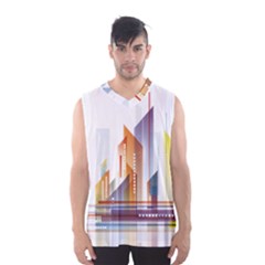 Building Artwork City Building Men s Basketball Tank Top