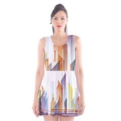 Building Artwork City Building Scoop Neck Skater Dress