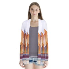 Building Artwork City Building Drape Collar Cardigan