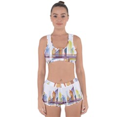 Building Artwork City Building Racerback Boyleg Bikini Set