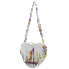 Building Artwork City Building Heart Shoulder Bag