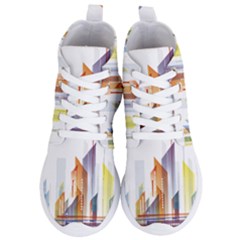 Building Artwork City Building Women s Lightweight High Top Sneakers