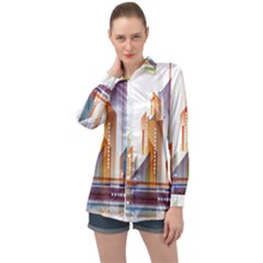 Building Artwork City Building Long Sleeve Satin Shirt