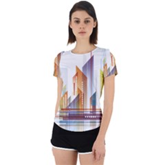 Building Artwork City Building Back Cut Out Sport Tee