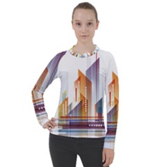 Building Artwork City Building Women s Pique Long Sleeve Tee