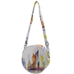 Building Artwork City Building Crossbody Circle Bag