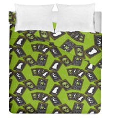 Cats And Skulls - Modern Halloween  Duvet Cover Double Side (queen Size) by ConteMonfrey