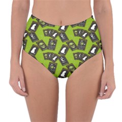 Cats And Skulls - Modern Halloween  Reversible High-waist Bikini Bottoms by ConteMonfrey