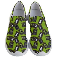 Cats And Skulls - Modern Halloween  Women s Lightweight Slip Ons by ConteMonfrey