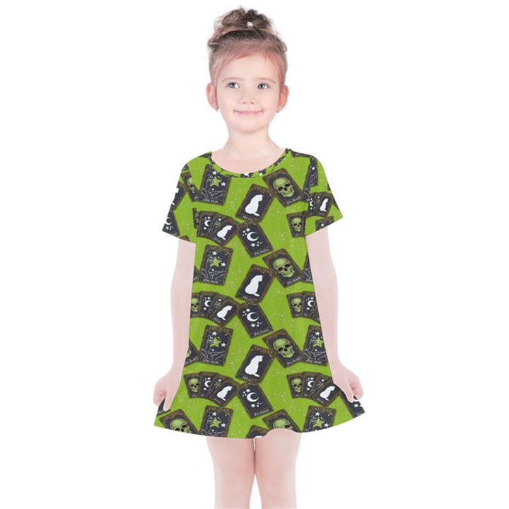 Cats And Skulls - Modern Halloween  Kids  Simple Cotton Dress