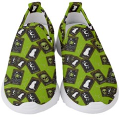 Cats And Skulls - Modern Halloween  Kids  Slip On Sneakers by ConteMonfrey