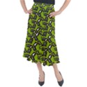 Cats And Skulls - Modern Halloween  Midi Mermaid Skirt View1