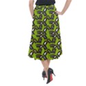 Cats And Skulls - Modern Halloween  Midi Mermaid Skirt View2