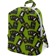 Cats And Skulls - Modern Halloween  Zip Up Backpack by ConteMonfrey