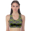 Halloween - Green Roses On Spider Web  Sports Bra View1