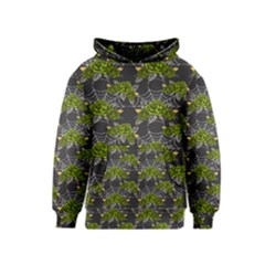 Halloween - Green Roses On Spider Web  Kids  Pullover Hoodie by ConteMonfrey