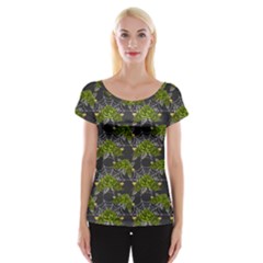 Halloween - Green Roses On Spider Web  Cap Sleeve Top by ConteMonfrey