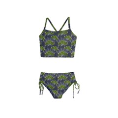 Halloween - Green Roses On Spider Web  Girls  Tankini Swimsuit by ConteMonfrey