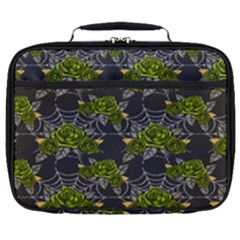 Halloween - Green Roses On Spider Web  Full Print Lunch Bag by ConteMonfrey