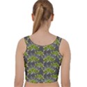 Halloween - Green Roses On Spider Web  Velvet Racer Back Crop Top View2