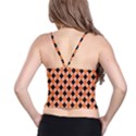 Halloween Inspired Black Orange Diagonal Plaids Spaghetti Strap Bra Top View2