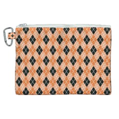 Halloween Inspired Black Orange Diagonal Plaids Canvas Cosmetic Bag (xl) by ConteMonfrey